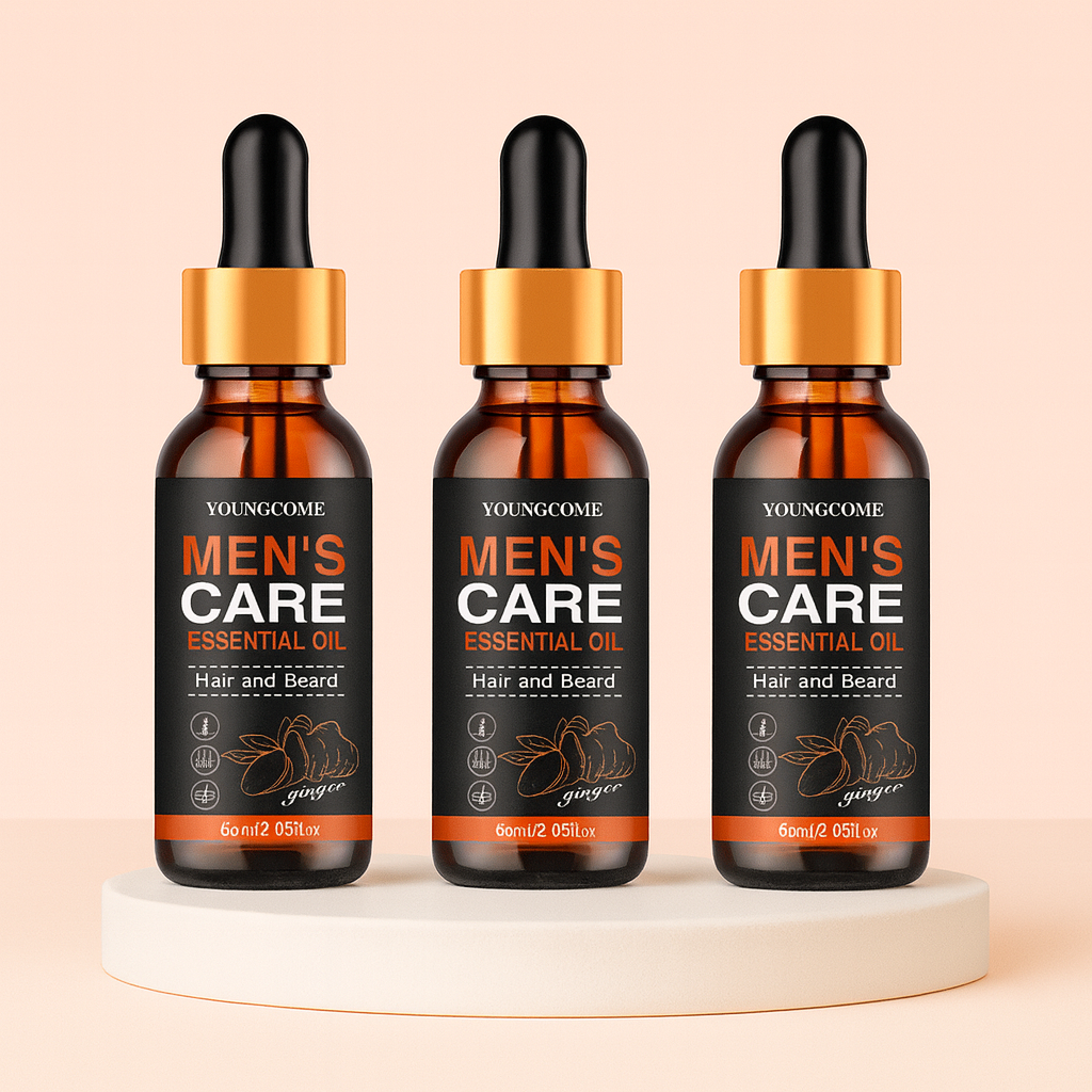 Huile à Barbe et Cheveux Homme – Huile Nourrissante au Gingembre pour Croissance, Hydratation & Soin
