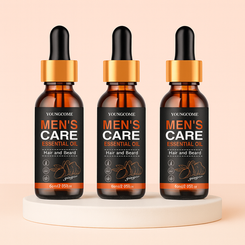 Huile à Barbe et Cheveux Homme – Huile Nourrissante au Gingembre pour Croissance, Hydratation & Soin