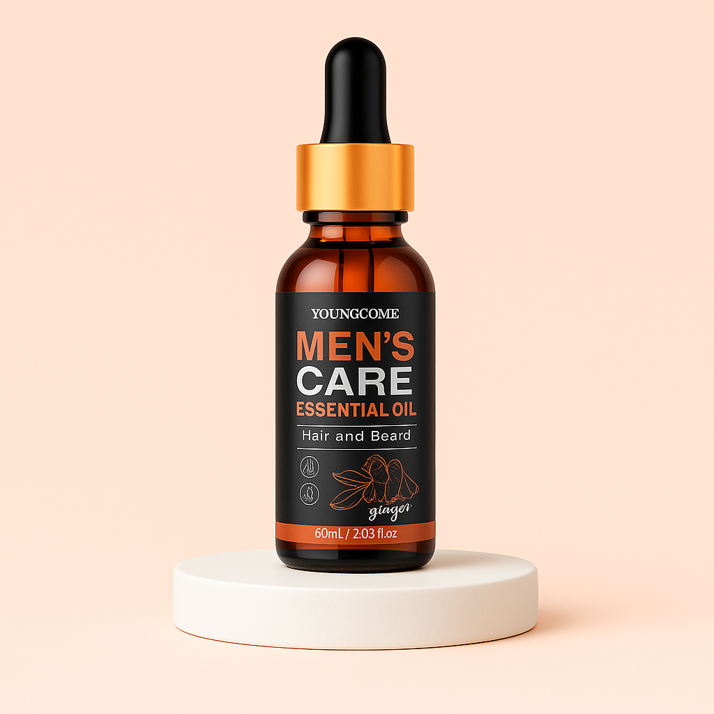 Huile à Barbe et Cheveux Homme – Huile Nourrissante au Gingembre pour Croissance, Hydratation & Soin